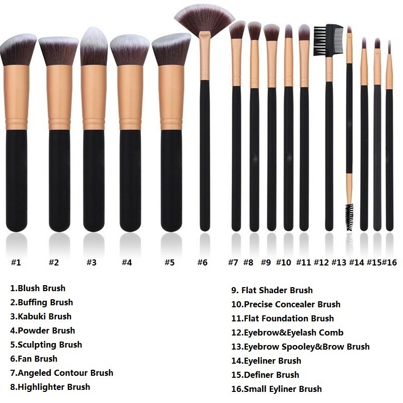 16-teiliges klassisches Make-up-Pinsel-Set