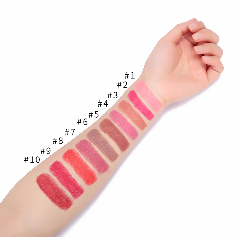 Samtmatter Lippenstift in 10 Farben