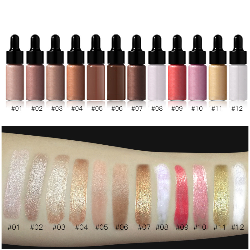 12 Farben wasserdicht Eigenmarke Beauty Brightening Liquid Highlighter