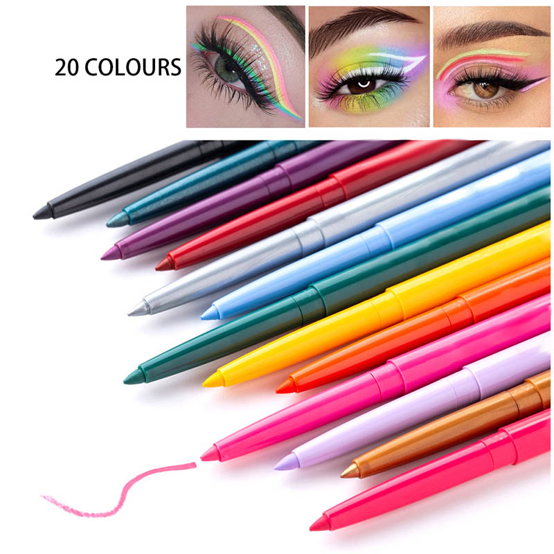 20-farbiger Eyeliner, wasserfester, bunter Eyeliner-Stift