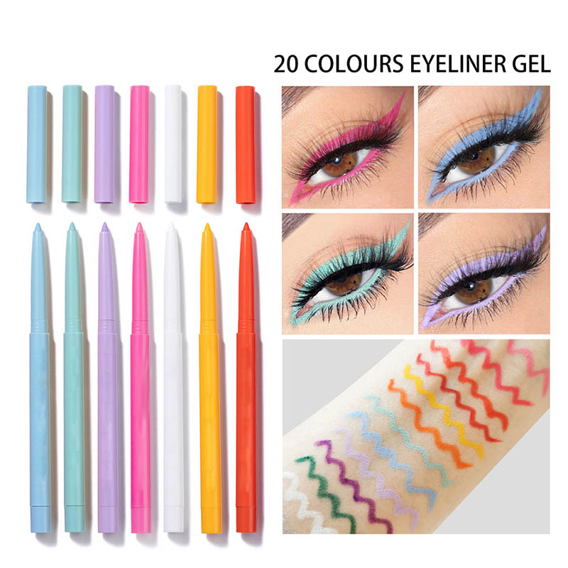 20-farbiger Eyeliner, wasserfester, bunter Eyeliner-Stift