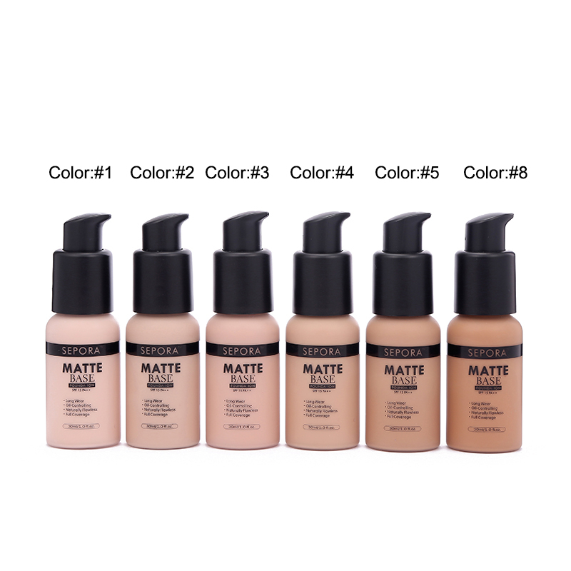 6 Farben Foundation Gesicht Concealer Makeup Flüssige Foundation Kosmetik Feuchtigkeitsspendende Whitening Foundation Wasserdichtes Gesichts Makeup